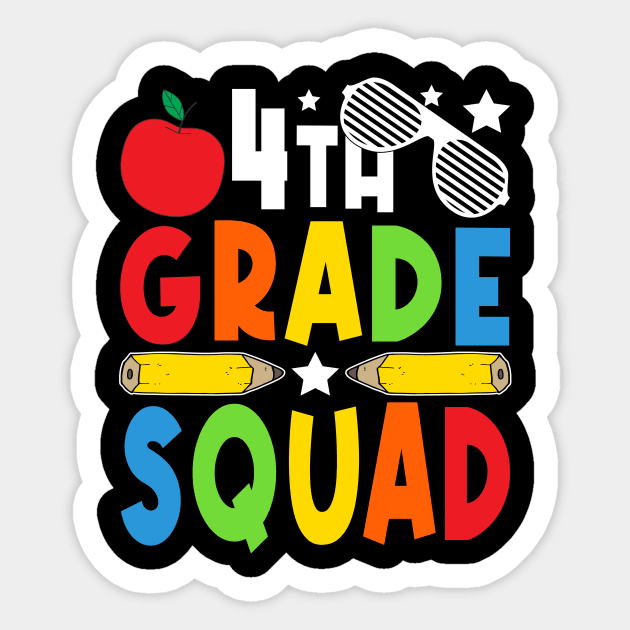 4th Grade Squad Teachers Boys Girls Funny Back To School Sticker by drag is art